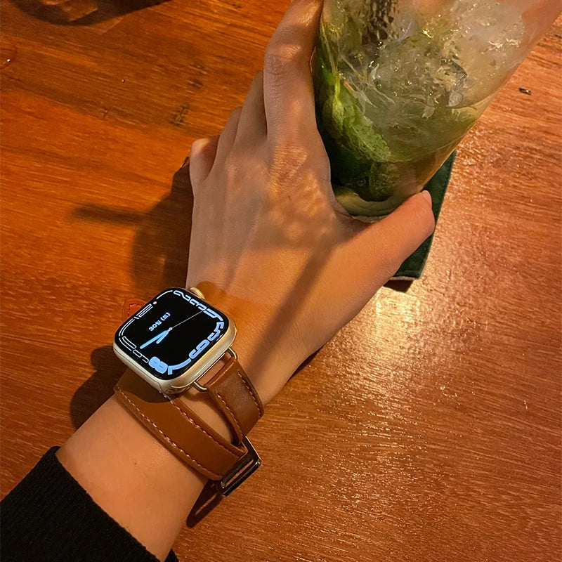 Double Loop Leather Band for Apple Watch